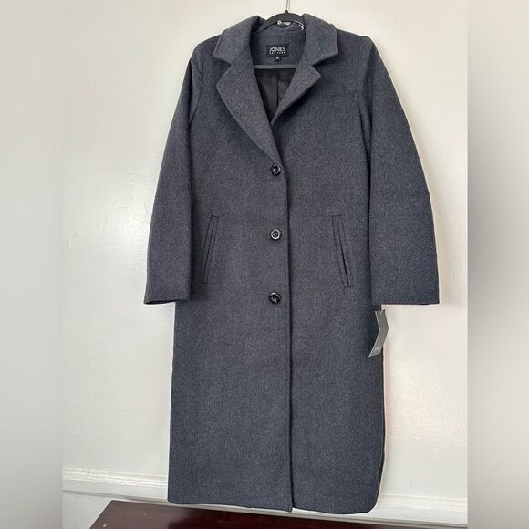 Jones New York Women's Single-Breasted Maxi Wool Coat, charcoal, Size 4 - Picture 8 of 13